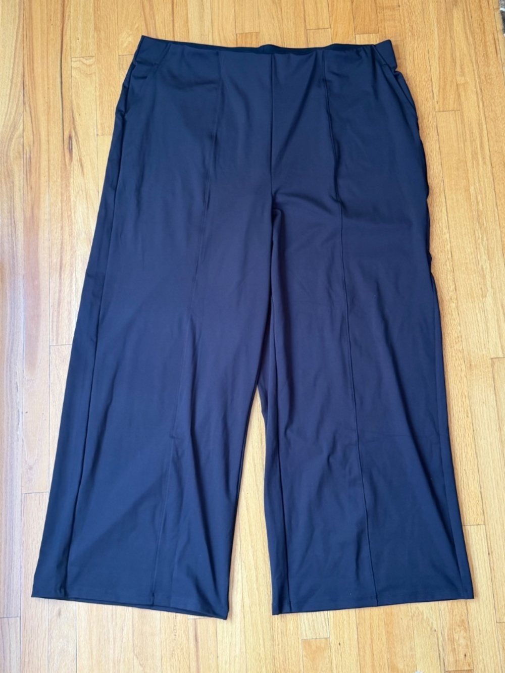 NWOT Old Navy PowerSoft High-Waisted Wide-Leg Pants Black 3X Pockets